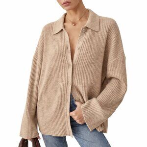 Reformation Fantino Cashmere Collared Cardigan Medium